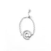 Silver Connection Adjustable Ring, White Rhodium, Premium Cubic Zirconia + Key Gift
